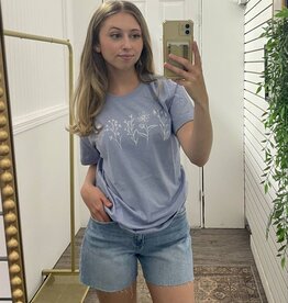 Blonde Ambition Wildflower Tee, Heather Periwinkle