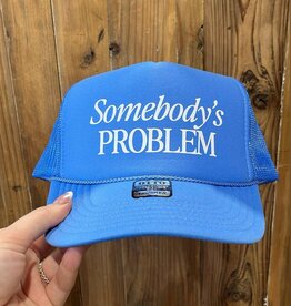 Blonde Ambition Somebody's Problem Trucker Hat, Light Blue