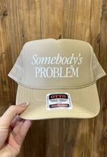 Blonde Ambition Somebody's Problem Trucker Hat, Khaki