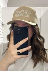 Blonde Ambition Somebody's Problem Trucker Hat, Khaki