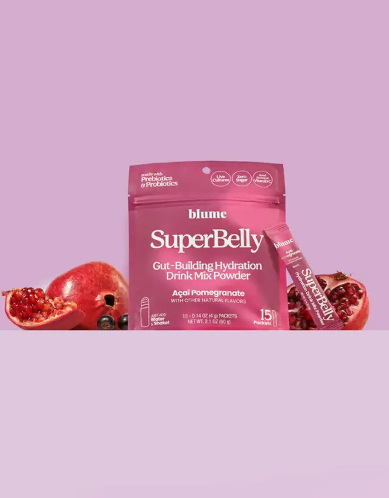 Blume Superbelly Hydration & Gut Mix, Açai Pomegranate
