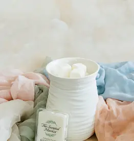 The Scented Market Wax Melter, Matte White Swirl Plug-In