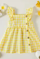 PatPat Yellow Gingham Print Dress