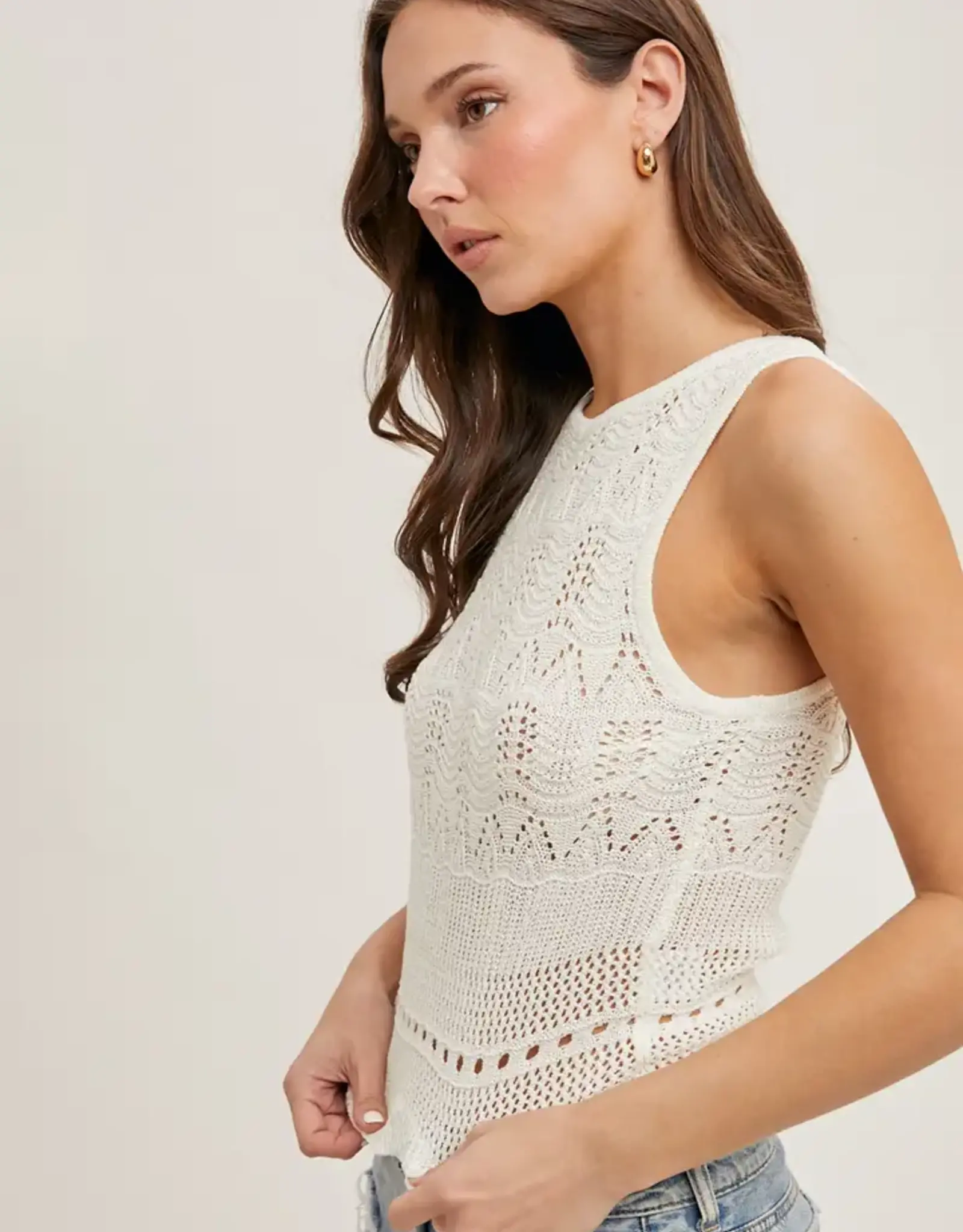 Open Knit Sleeveless Top