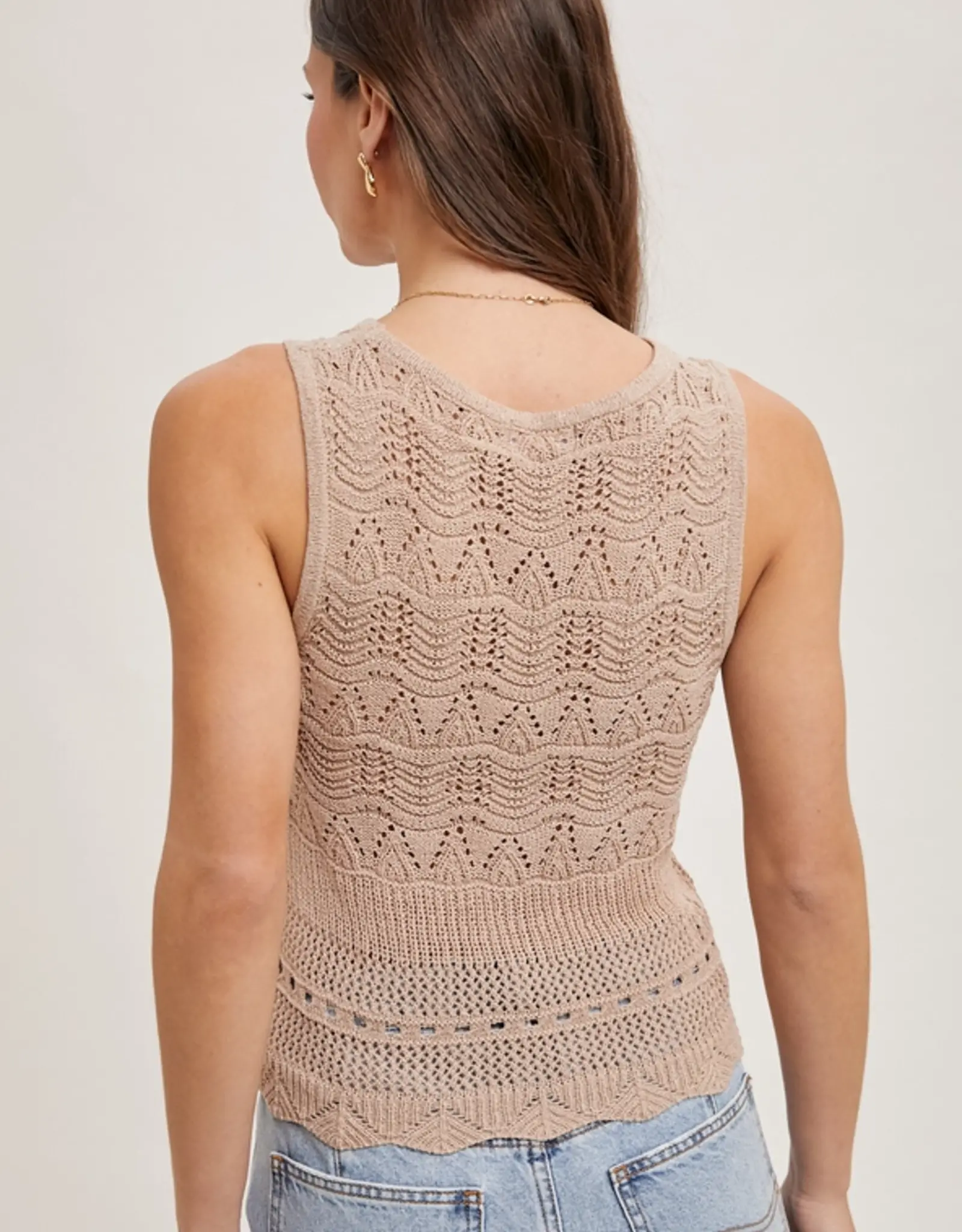 Open Knit Sleeveless Top