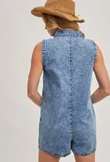 Button Down Sleeveless Romper