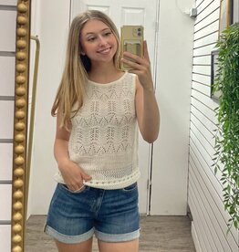 Open Knit Sleeveless Top