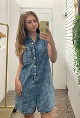 Button Down Sleeveless Romper