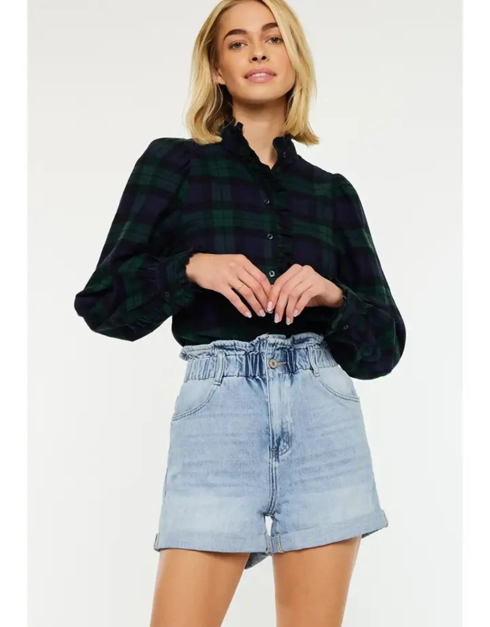 KanCan Kenzie High Rise Paper Bag Short