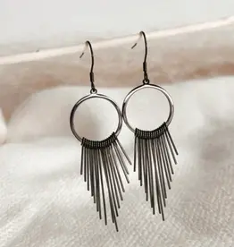 Sweet Three Designs Raya Earring, Black