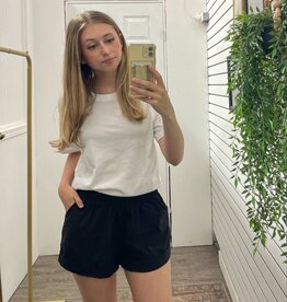 Mono B Highwaist Athleisure Shorts Cuffed, Black