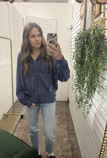 Mono B Fleece Hoodie Jacket with Tapered Sleeves