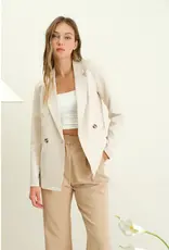 The Workshop Studio Solid Double Breasted Jacket, Light Khaki