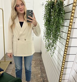 The Workshop Studio Solid Double Breasted Jacket, Light Khaki