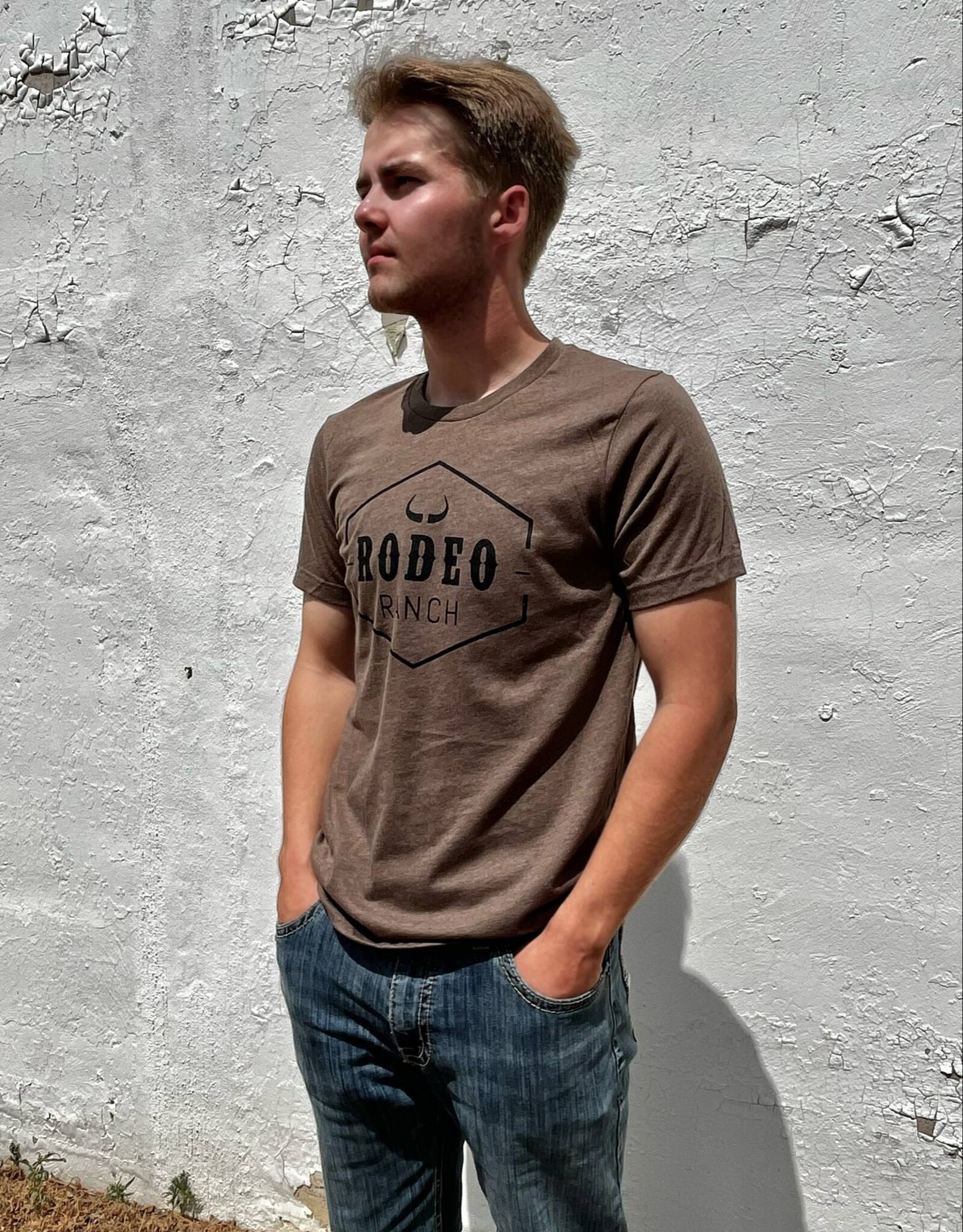 Rodeo Ranch Classic Logo Short Sleeve Shirt, Heather Brown