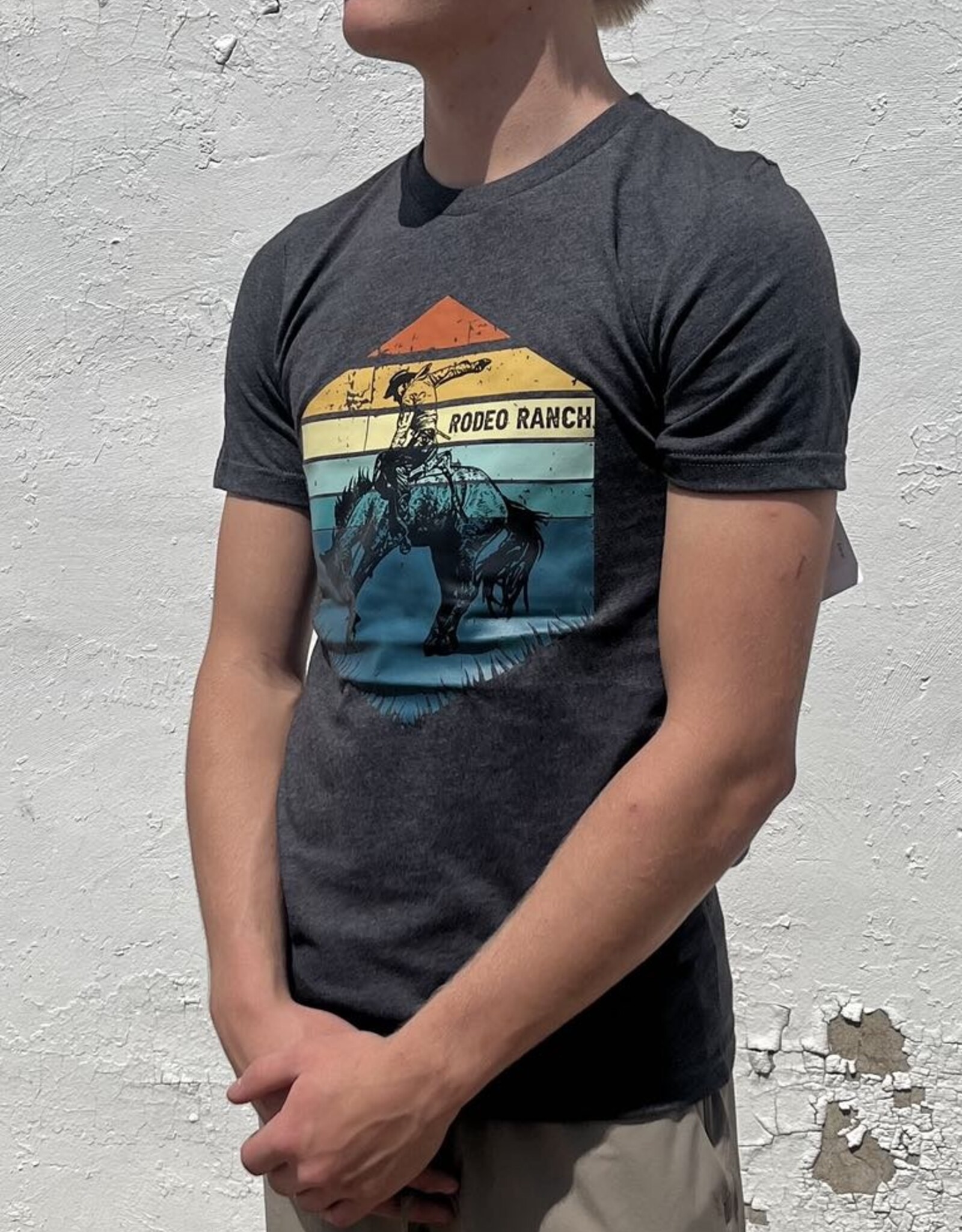 Rodeo Ranch Retro Sunset T-Shirt, Deep Heather