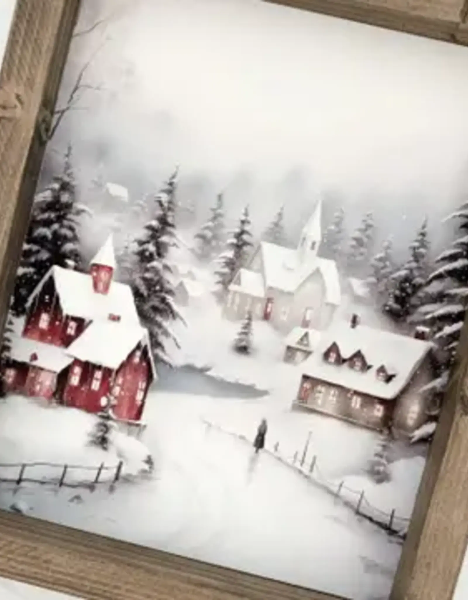 Ashwood Designs Christmas Village Print, 9x11
