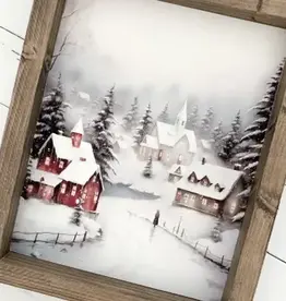 Ashwood Designs Christmas Village Print, 9x11