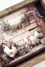 Ashwood Designs Christmas Chickens, 9x11