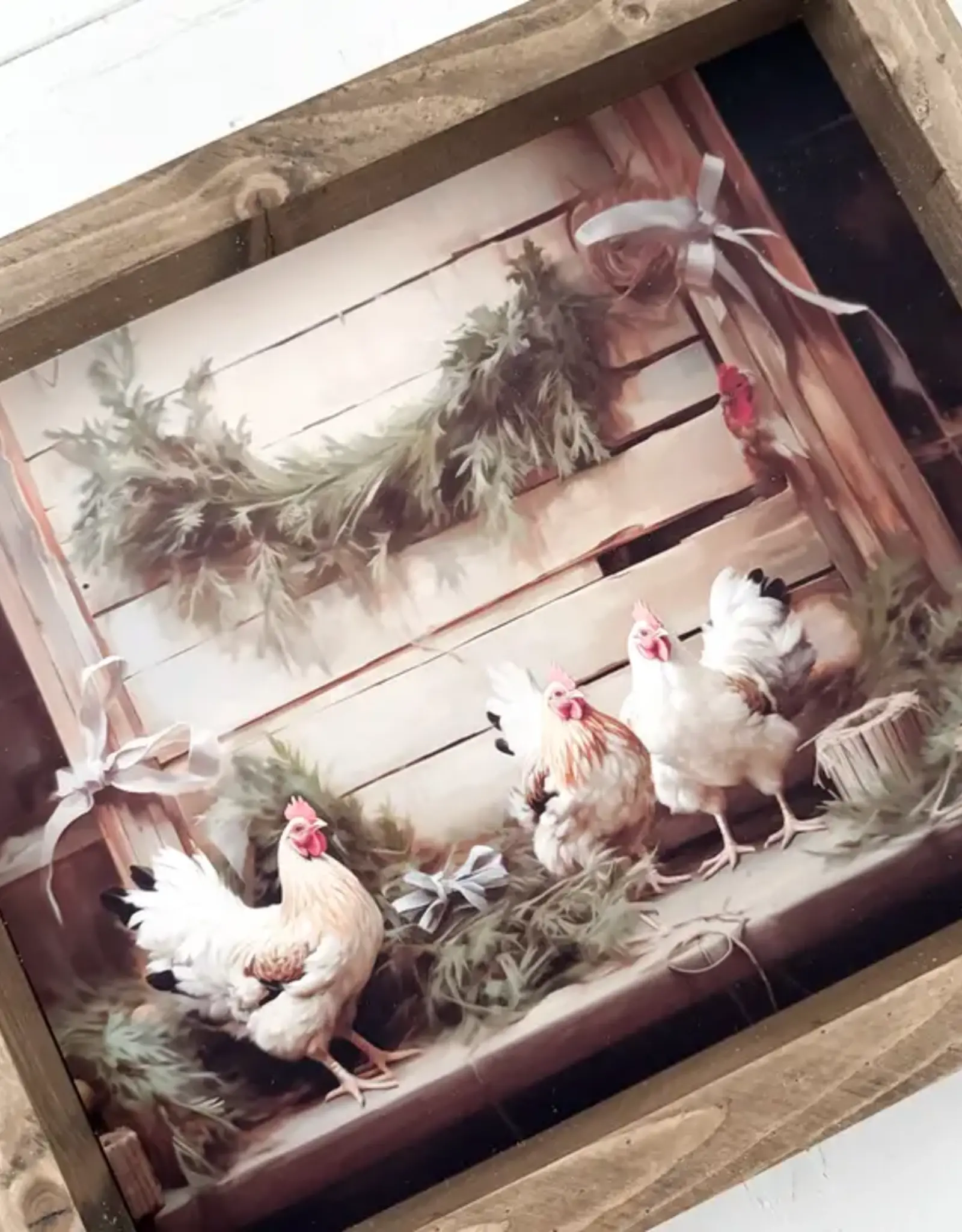 Ashwood Designs Christmas Chickens, 9x11