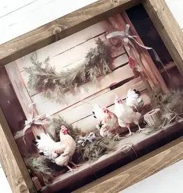 Ashwood Designs Christmas Chickens, 9x11