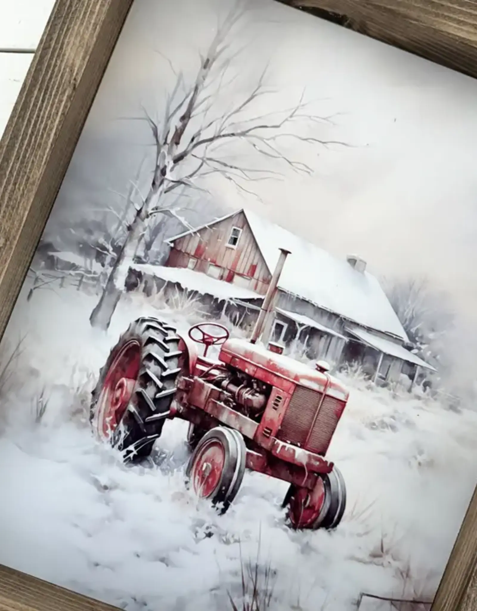 Ashwood Designs Winter Tractor Print, 9x11