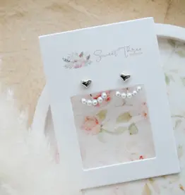 Sweet Three Designs Presley Earrings, Silver