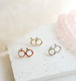 Sweet Three Designs Raquel Studs, Rose Gold