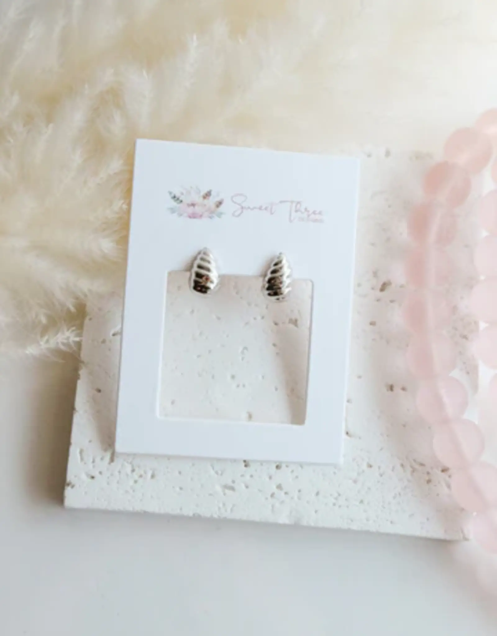 Sweet Three Designs Jada Studs, Rose Gold