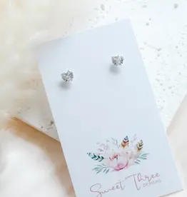 Sweet Three Designs Tiny Ice Heart Studs