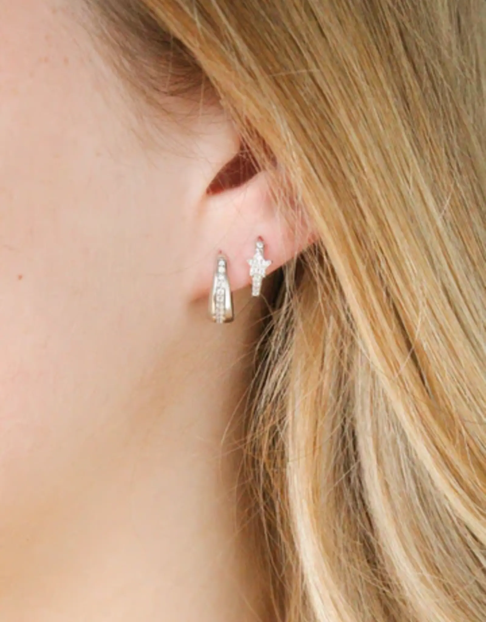 Sweet Three Designs Starling Hoops, Silver