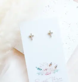 Sweet Three Designs Blessing Studs, Gold
