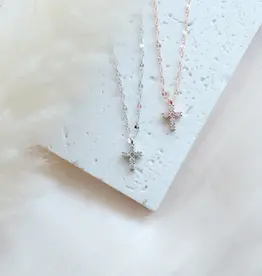 Sweet Three Designs Blessing Necklace, Rose Gold