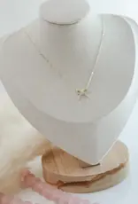 Sweet Three Designs Heather Bow Necklace, Gold
