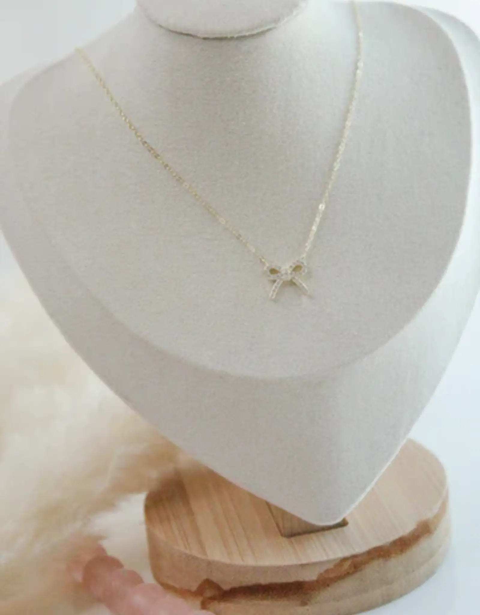 Sweet Three Designs Heather Bow Necklace, Gold