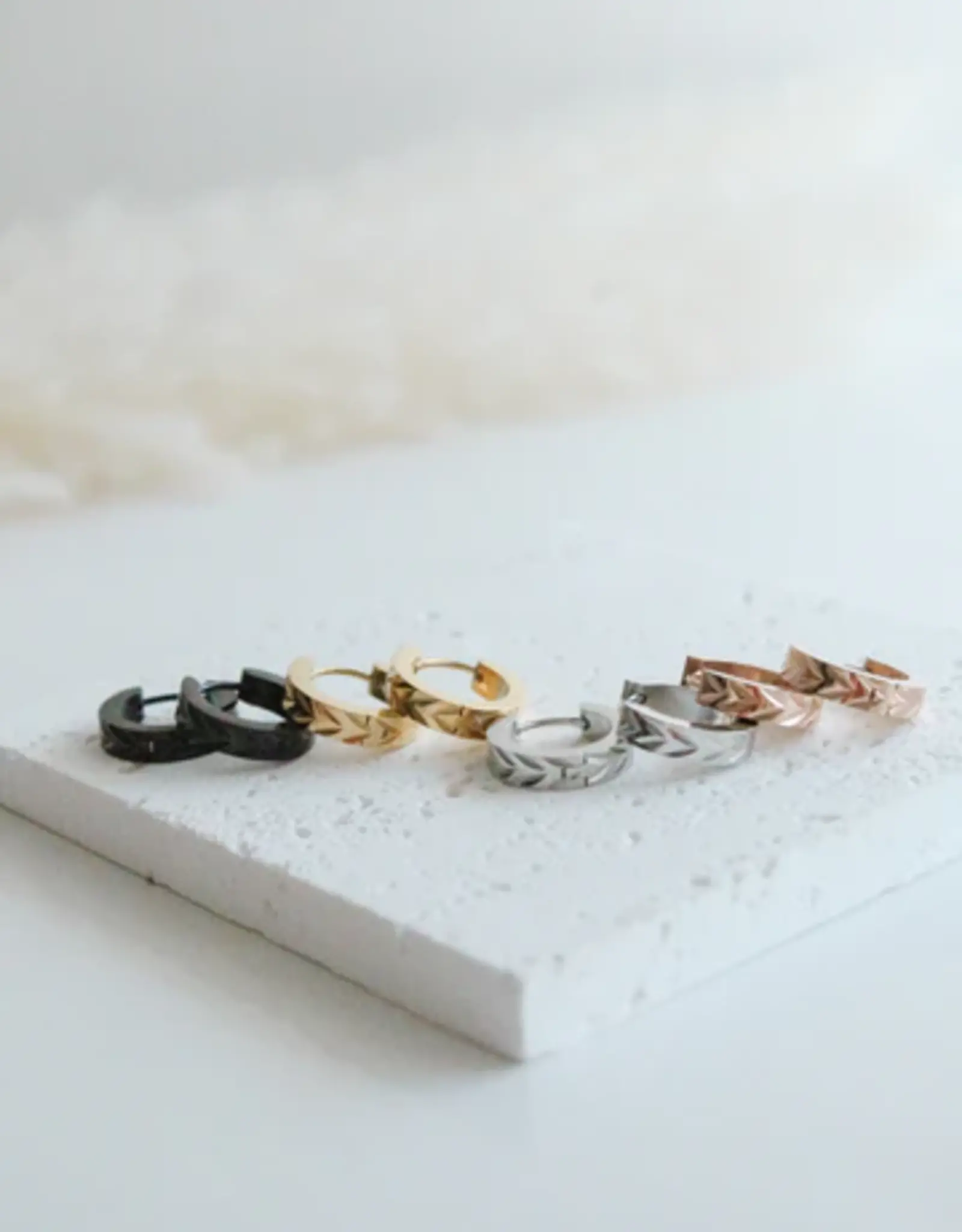 Sweet Three Designs Serene Hoops, Rose Gold