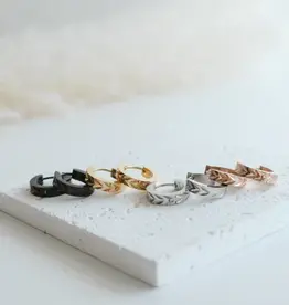 Sweet Three Designs Serene Hoops, Rose Gold