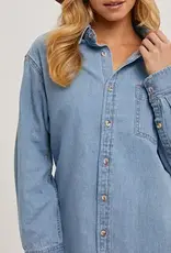 Denim Button Down Long Sleeve Shirt