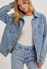 Button Down Dolphin Hem Jacket