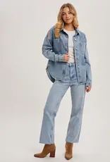 Button Down Dolphin Hem Jacket