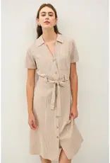 Striped Utility-Style Cotton Midi Dress