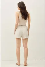 High Waisted Linen Short