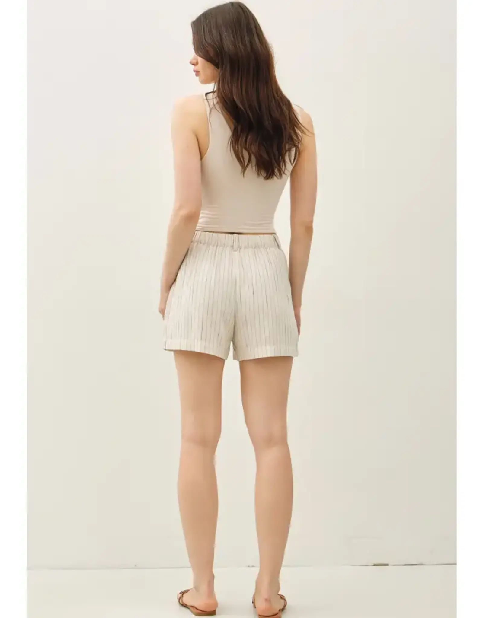 High Waisted Linen Short