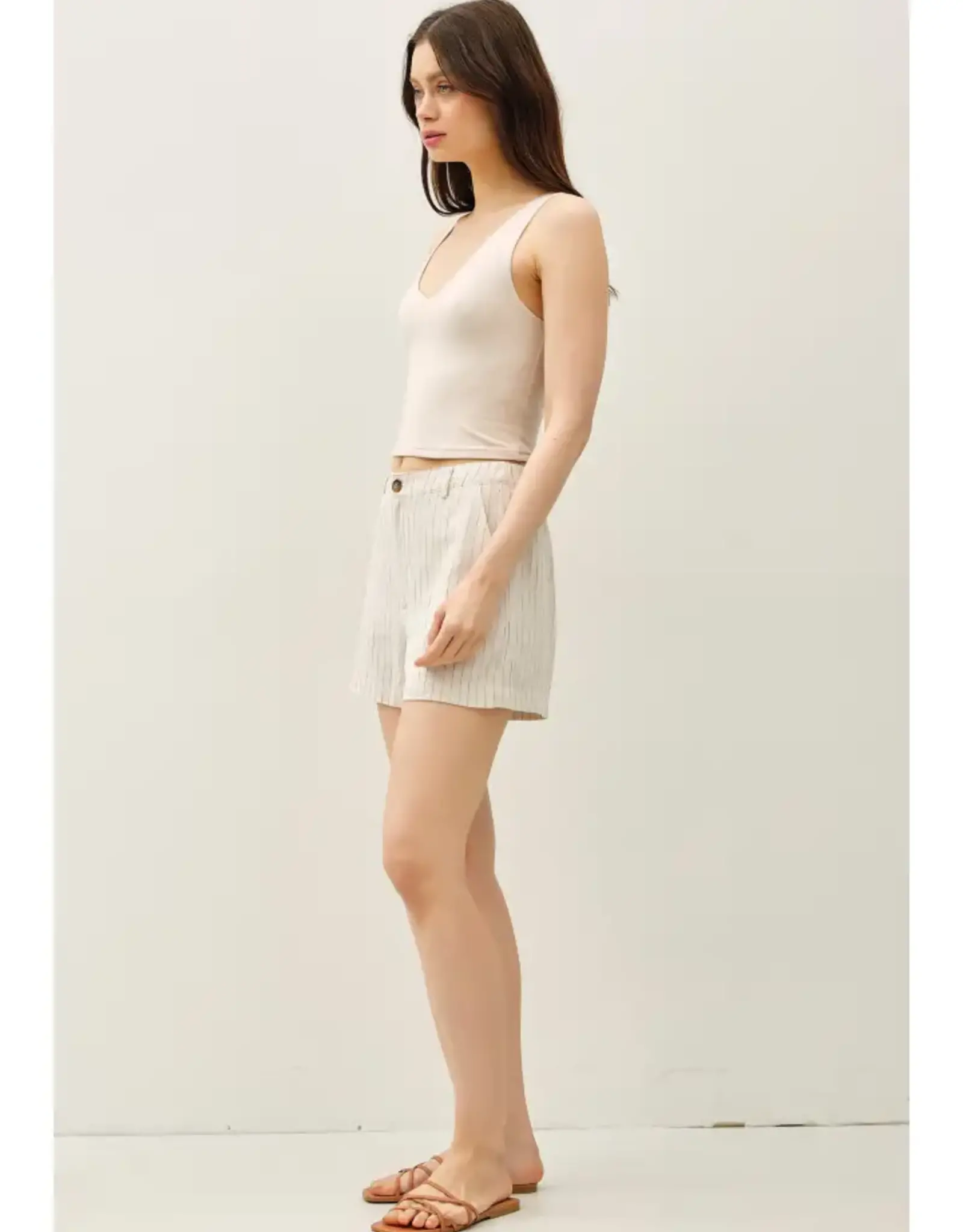 High Waisted Linen Short