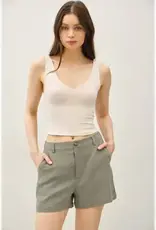 High Waisted Linen Short