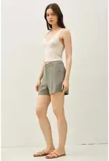 High Waisted Linen Short