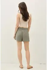 High Waisted Linen Short