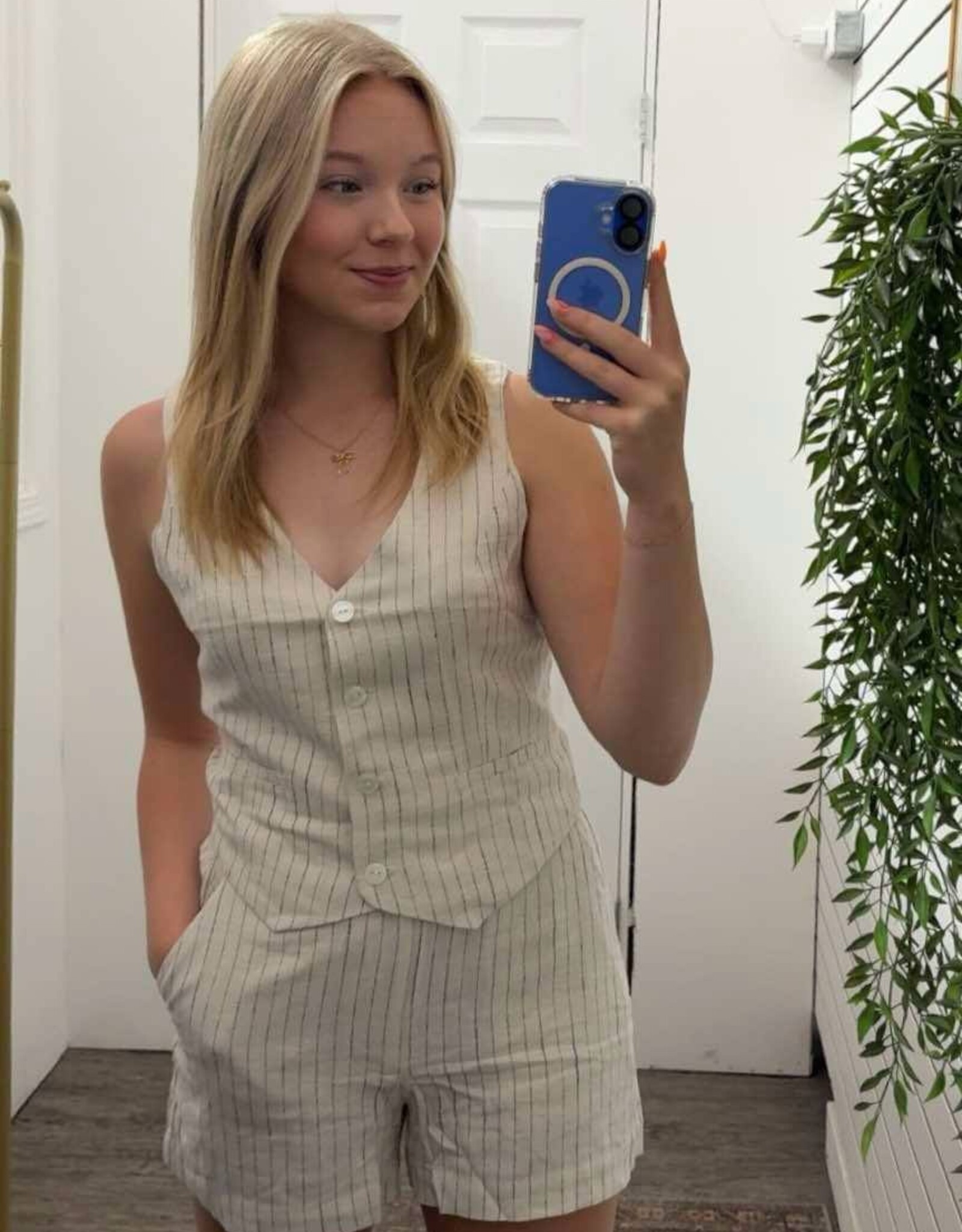 Linen Button Down Vest