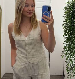 Linen Button Down Vest
