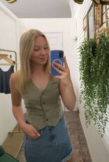 Classic Cut Button Up Tencel Vest